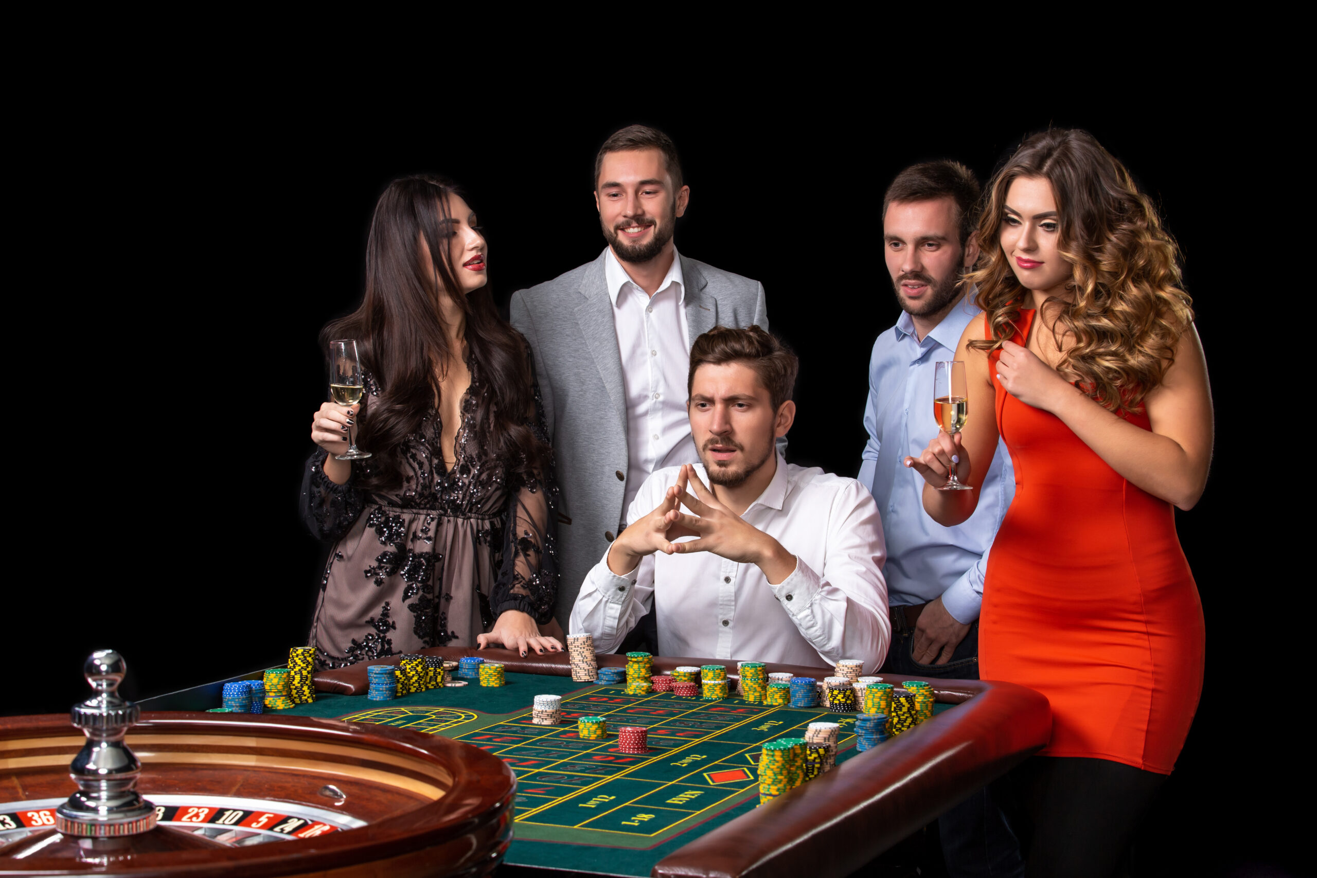 Group Of Young People Playing Roulette